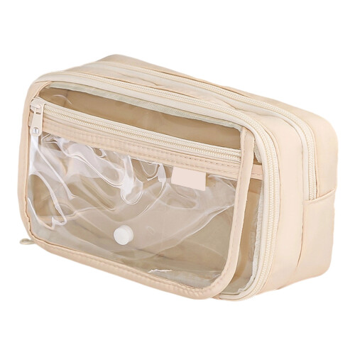 Sac à stylos esthétique, pochette à crayons Simple,-Beige