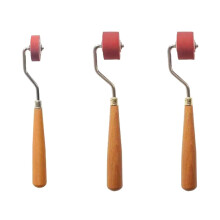 1/3pcs Rubber Brayer Rollers Soft Rubber Rolls for Printing Graphic Stamp Wooden Handle Pressure Rollers Rubber Brayer Tool