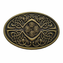 Celtic Knot Oval Belt Buckle Brown