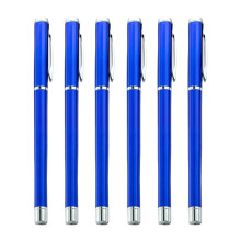 6Pcs Metal Ballpoint Pen with Pen Clip Office Writing Pen-Blue