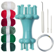 colorful yarn with machine, 6color/8color knitting set, green, doubleheaded/semitransparent