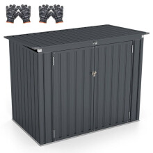 Casetta da giardino - HELLOSHOP26 - 172 x 95,5 x 130 cm - Metallo zincato - Apertura doppia - Nero