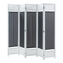 Painel de Divisão - HELLOSHOP26 - 200x170 cm - 5 painéis - Tecido opaco - Design em rattan