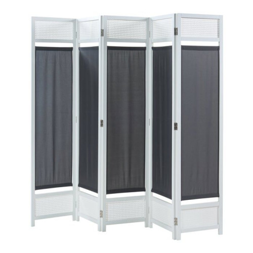 Scherm - HELLOSHOP26 - 200x170 cm - 5 panelen - Opaque stof - Rietdesign