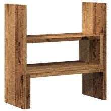 Organizzatore da ufficio - HELLOSHOP26 - Regolabile - Legno ingegnerizzato - Legno invecchiato - 40x17x41 cm