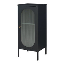 Armadio mensola - HELLOSHOP26 - Vetrina - Acciaio - Vetro - Nero opaco - 102 x 43 x 40 cm