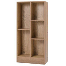 Estante de biblioteca - HELLOSHOP26 - 50 x 24 x 104 cm - 5 compartimentos abertos - Madeira - Segura