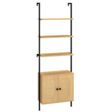 Biblioteca escada - HELLOSHOP26 - 3 níveis - 60 x 30 x 184 cm - Armário em rattan - Multicolorido