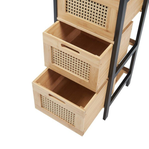 Commode - HELLOSHOP26 - 3 Gavetas - Preto - MDF - Estilo Atemporal 1