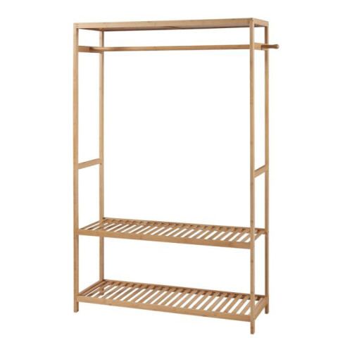 Perchero - HELLOSHOP26 - Diseño Bambú - 165 x 100 x 35 cm - Natural - Montaje fácil