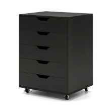 Armadio a cassetti - HELLOSHOP26 - 5 cassetti - Nero - 49 x 40 x 65 cm - Serratura