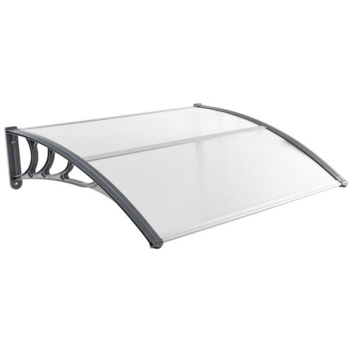 Dosel de puerta ventanal - HELLOSHOP26 - 122 x 99 x 28 cm - Policarbonato - Aluminio - Protección UV