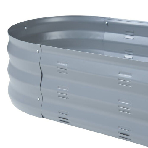Jardineira elevada - HELLOSHOP26 - Aço galvanizado - 129 x 50 x 25 cm - Antracite - Retangular 2