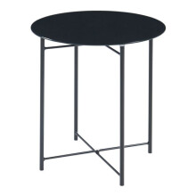 Mesa de apoio - HELLOSHOP26 - Vidro temperado - Aço - Preto - 45 x 42 cm