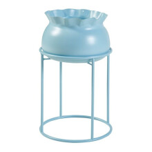 Porte-plantes - HELLOSHOP26 - 38 x 24 cm - Métal - Bleu clair - Intemporel