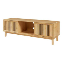 Móvel de TV - HELLOSHOP26 - 150x42x50 cm - Bambu natural - 3 compartimentos - Design moderno