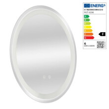 Miroir lumineux LED - HELLOSHOP26 - 60 x 60 cm - Argent - 3 niveaux d'éclairage - Anti-buée