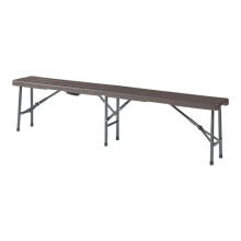 Bancs de jardin - HELLOSHOP26 - Lot de 2 - Pliables - Résistants aux intempéries - Effet bois marron foncé