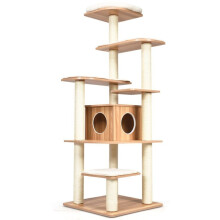 Árvore para gato - HELLOSHOP26 - 176 x 86,5 x 86,5 cm - 6 plataformas - Nicho espaçoso - Design moderno