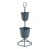 Porte-plantes - HELLOSHOP26 - Support 77 x 26 cm - 2 cache-pots - Métal - Noir 1