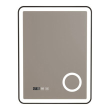 Miroir LED - HELLOSHOP26 - 70x50 cm - Noir - Anti-buée - 3 niveaux d'éclairage