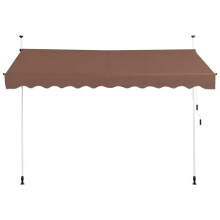 Toldo retráctil - HELLOSHOP26 - 300 x 125 cm - Altura ajustable 200-300 cm - Tela oxford - Aluminio