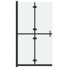 Mampara de ducha - HELLOSHOP26 - Plegable - Vidrio templado 5mm - Aluminio negro - 80x190cm