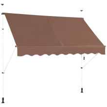 Toldo retrátil - HELLOSHOP26 - 200x300 cm - Alumínio - Altura ajustável - Design moderno