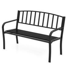 Banco de jardim - HELLOSHOP26 - 127 x 59 x 85,5 cm - Metal - 2-3 pessoas - Preto