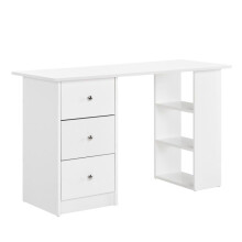 Bureau tafel secretaresse werkplek computer vlak van melamine hout wit 120 x 49 x 72 cm 03_0001179