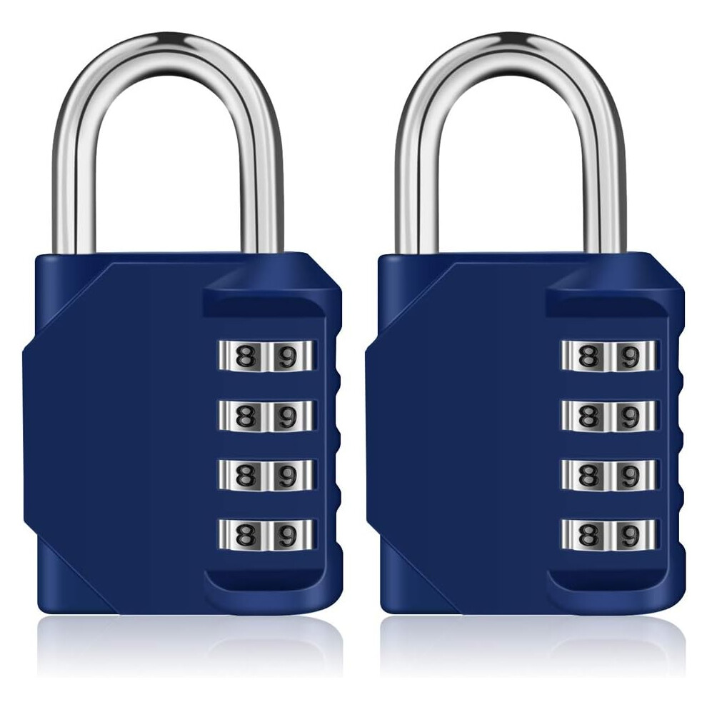 Resettable Dials Combination Padlock - Keyless Convenience, Multipurpose Use, Weatherproof, Compact Size, Blue (2 Pack, 1.7*0.8*3 Inches) 9436597704525