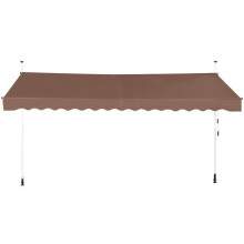 Toldo retrátil - HELLOSHOP26 - 400 x 200-300 cm - Alumínio - Tecido oxford - Proteção solar