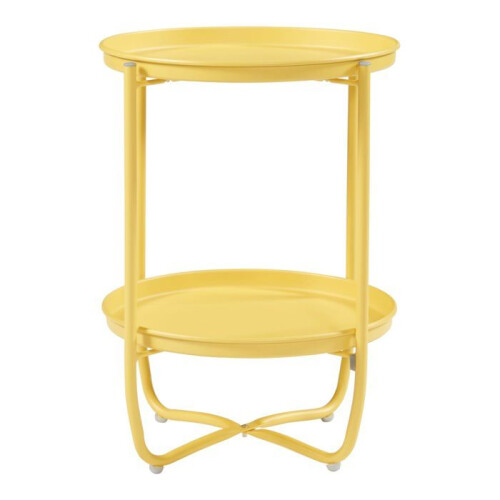 Table basse - HELLOSHOP26 - 03_0010767 - Acier laqué - 58 x 40 cm - Jaune 1