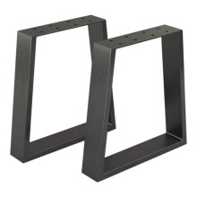 Pieds de table - HELLOSHOP26 - Trapézoïdaux - Acier laqué - Hauteur 42 cm - Noir mat