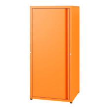 Armoire métallique - HELLOSHOP26 - 88 x 40 x 35 cm - Orange - 2 étagères réglables - Style industriel