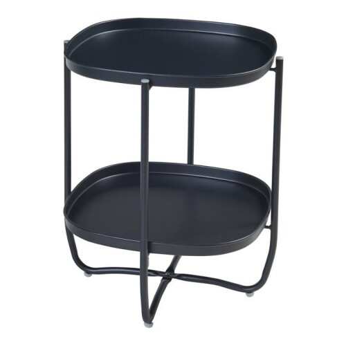 Table basse - HELLOSHOP26 - Console d'appoint - Acier laqué - 58 x 46 x 46 cm - Noir