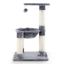 Árvore para gatos - HELLOSHOP26 - Multifuncional - 40x40x64 cm - Cinza - Design moderno