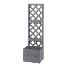 Jardinière - HELLOSHOP26 - Bac à plantes avec treillis - Bois composite - 135 x 40 x 30 cm - Gris