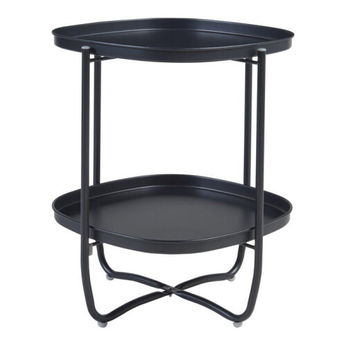 Table basse - HELLOSHOP26 - Console d'appoint - Acier laqué - 58 x 46 x 46 cm - Noir 1