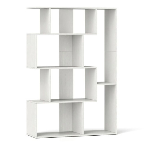 Bibliothèque - HELLOSHOP26 - 4 niveaux - Blanc - Bois d'Ingénierie - Sécurité renforcée