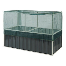 Jardinière surélevée - HELLOSHOP26 - 174 x 90 x 118 cm - Acier galvanisé - Couverture en filet - Anthracite
