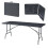 Table pliante - HELLOSHOP26 - Rectangulaire 180x75 cm - Noir - Résistante aux intempéries - Portable 1