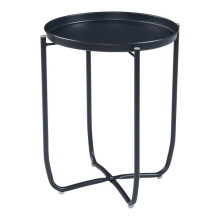 Konsolentisch - HELLOSHOP26 - 53 x 40 cm - Abnehmbarer Tischplatte - Schwarz Metall - Modernes Design