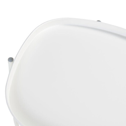 Table basse - HELLOSHOP26 - Console d'appoint - Plateau amovible - Acier blanc - 53 x 46 x 46 cm 2