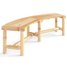 Banco de jardim - HELLOSHOP26 - Curvo - Madeira natural - 2 a 3 pessoas - 170 x 58 x 45 cm