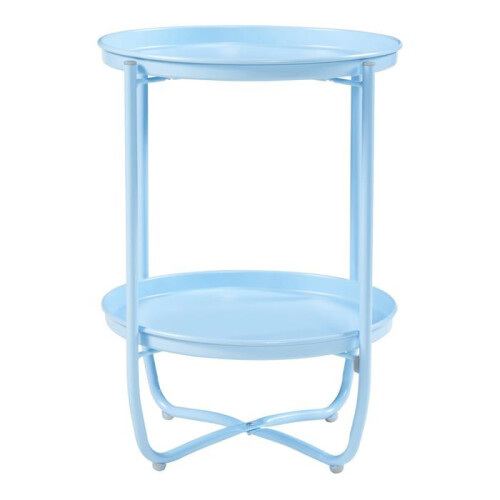 Table basse - HELLOSHOP26 - Console d'appoint - Acier laqué - 2 plateaux amovibles - 58 x 40 cm 1
