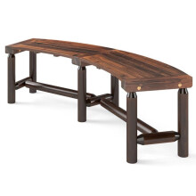 Banco de jardim - HELLOSHOP26 - Curvado - Madeira maciça - 170 x 58 x 45 cm - Capacidade 360 kg