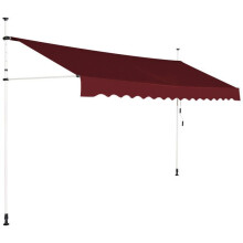 Toldo retráctil - HELLOSHOP26 - 400 x 200-300 cm - Aluminio - Tela oxford impermeable - Fácil de instalar