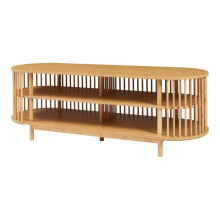 Móvel para TV - HELLOSHOP26 - 150x48x50 cm - Bambu Natural - 4 Compartimentos - Design Moderno