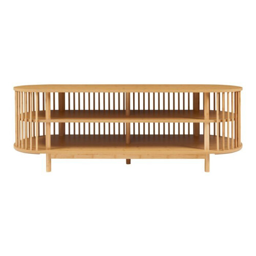 Móvel para TV - HELLOSHOP26 - 150x48x50 cm - Bambu Natural - 4 Compartimentos - Design Moderno 2